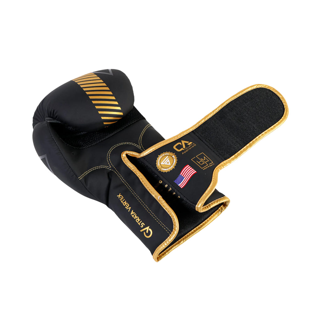 Golden Muay Thai gloves, kickboxing fighters gloves, professional gloves