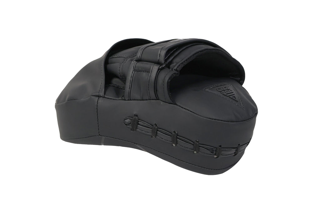 Black sandal with a strap on a white background