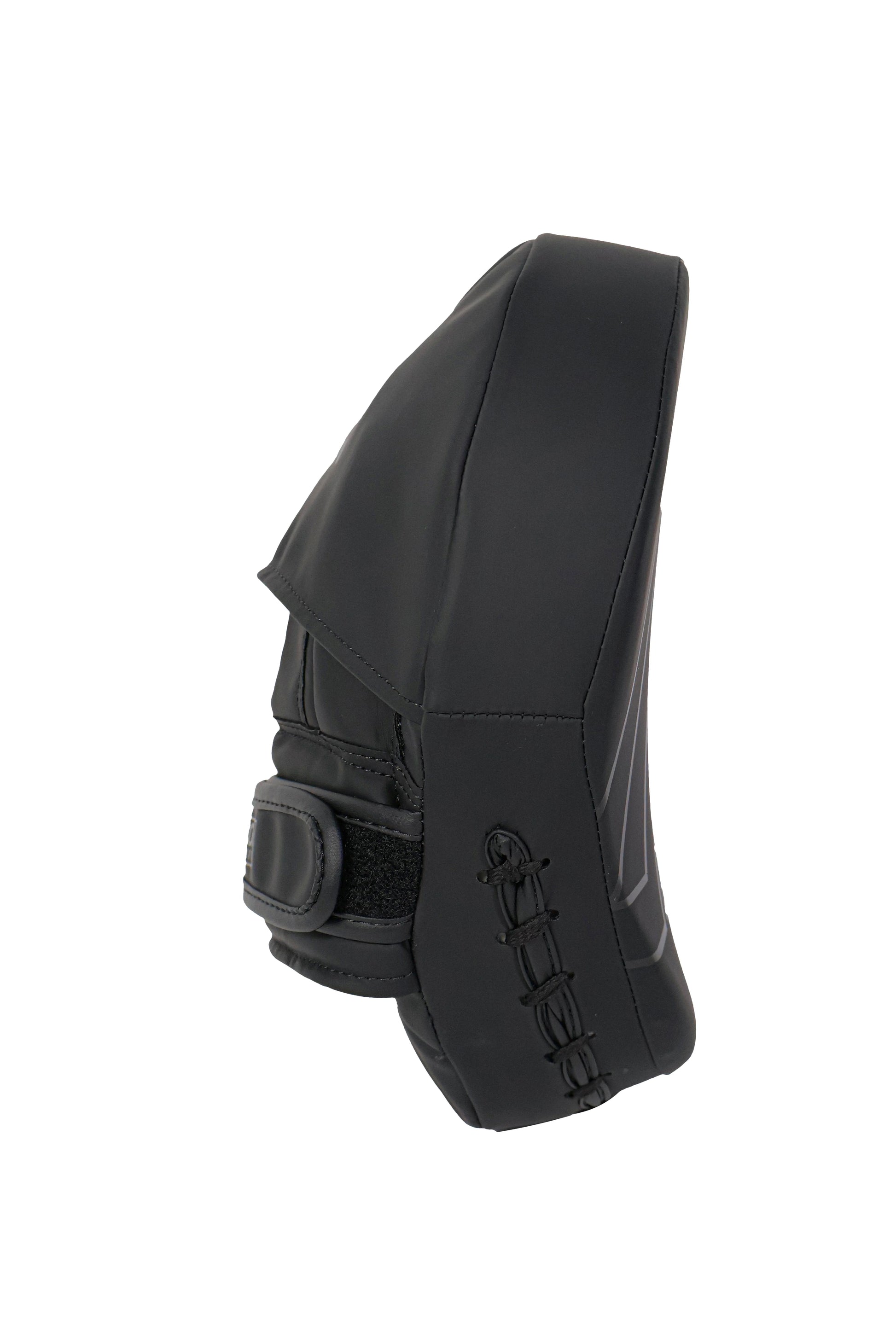 Black knee pad on a white background