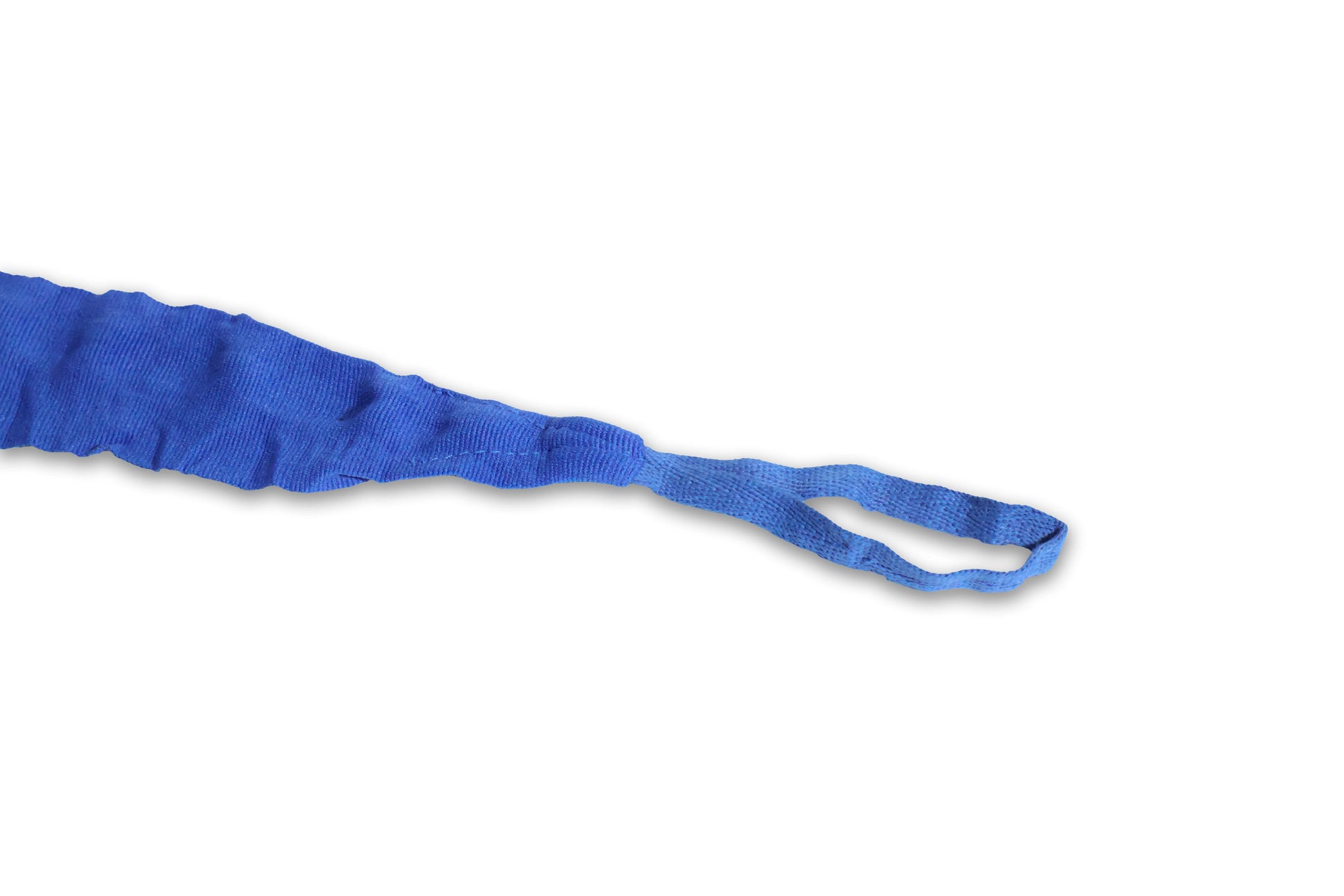 Blue webbing strap on a white background