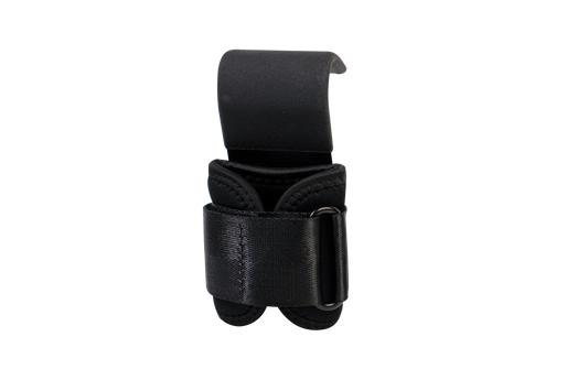 Black tactical holster on a white background