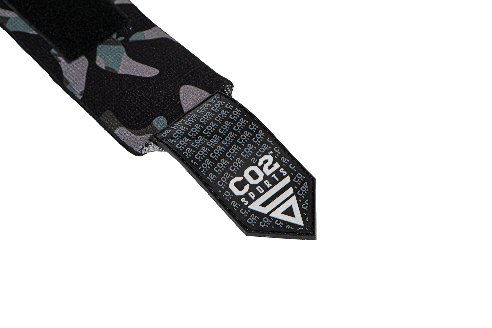 Black and gray strap with CO2 Sports logo on a white background