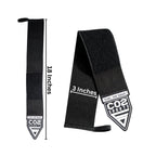 black heavy-duty wrist strap for powerlifting