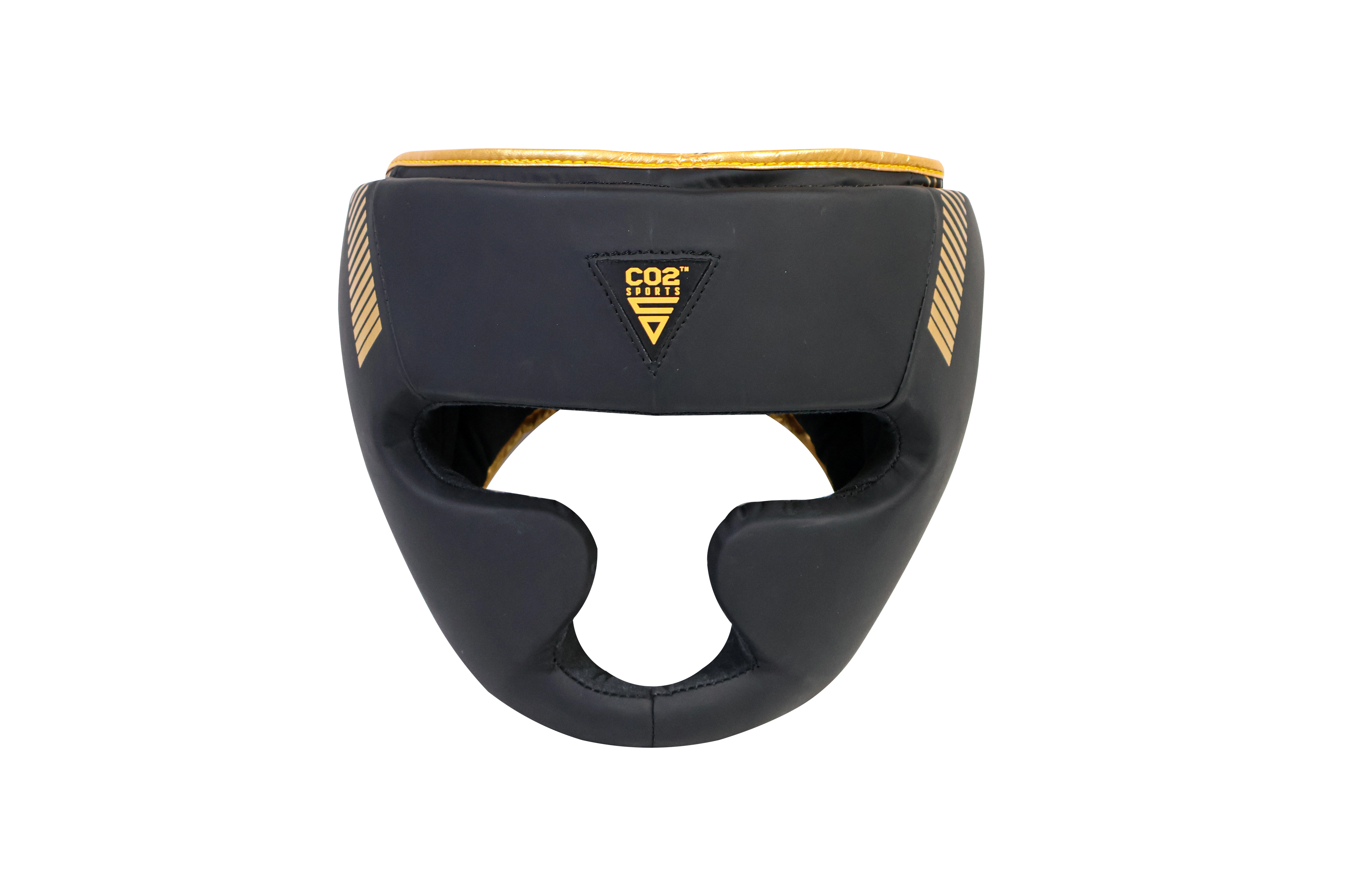 Premium golden headguard for boxing and MMA training