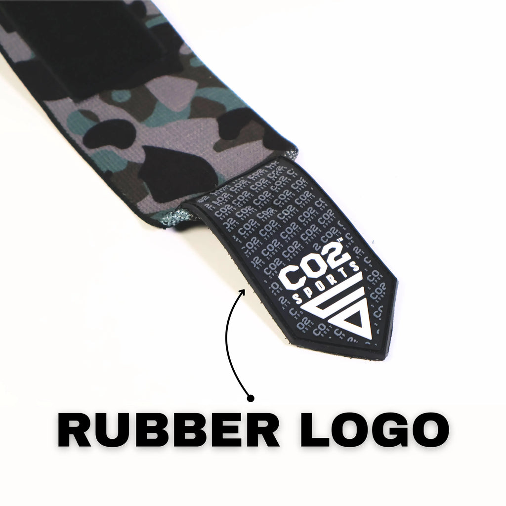 Workout grey wrist support with elastic and velcro, ideal for CrossFit and strength training.