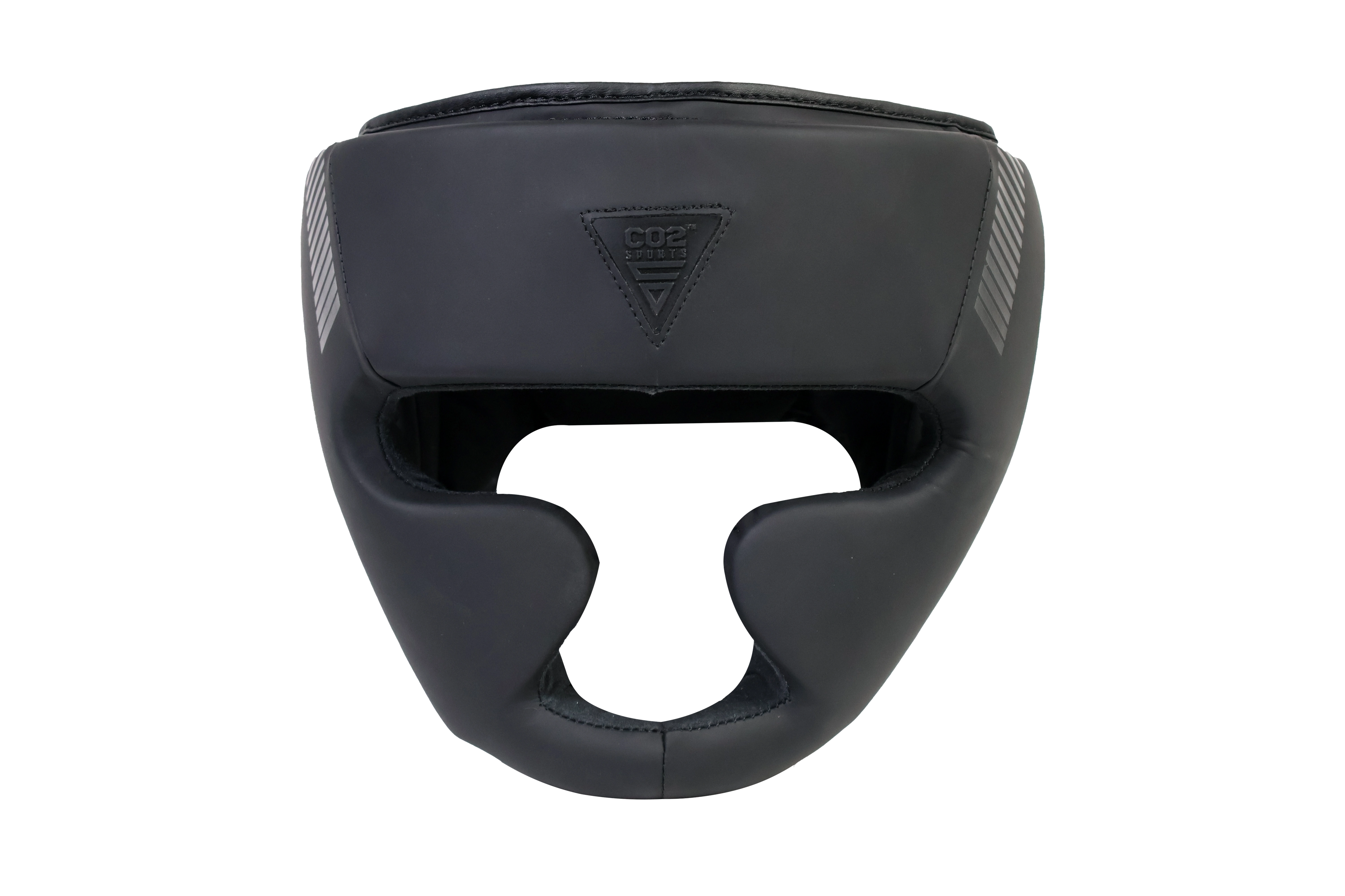 Lightweight black headguard for sparring sessions