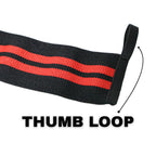 Red powerlifting wrist strap for heavy lifting