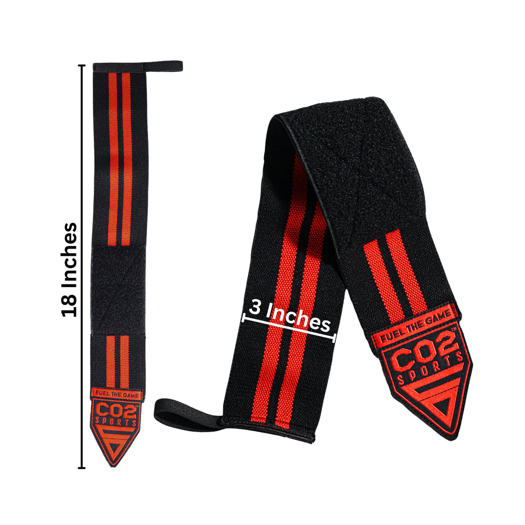 Red adjustable wrist support with Velcro strap