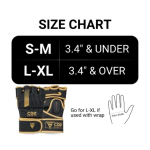 premium MMA gloves size chart PU leather quality