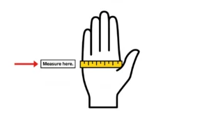 How to measure palm width for MMA glove sizing — wrap tape across knuckles excluding thumb